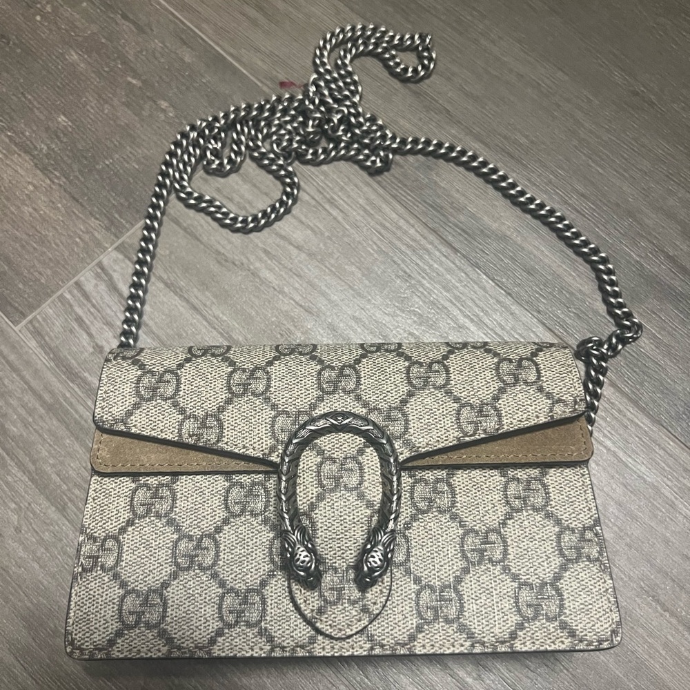 Gucci Dionysus super mini printed coated-canvas and suede shoulder bag